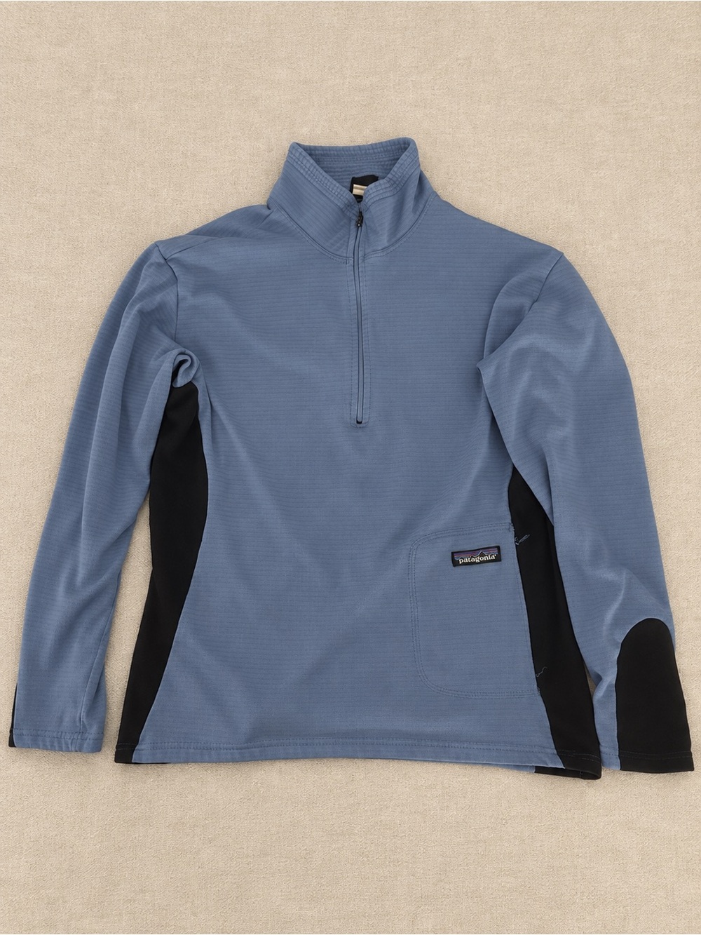 Vintage Patagonia Women’s R1 Regulator Polartec Grid Fleece Quarter Zip Blue Blk
